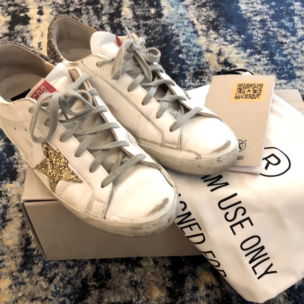 Golden Goose Size 40 White/Gold/Yellow